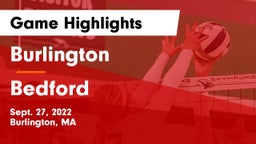 Burlington  vs Bedford  Game Highlights - Sept. 27, 2022