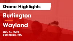 Burlington  vs Wayland  Game Highlights - Oct. 16, 2023