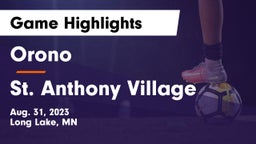 Orono  vs St. Anthony Village  Game Highlights - Aug. 31, 2023