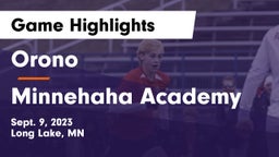 Orono  vs Minnehaha Academy Game Highlights - Sept. 9, 2023