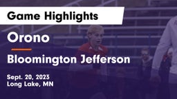 Orono  vs Bloomington Jefferson  Game Highlights - Sept. 20, 2023