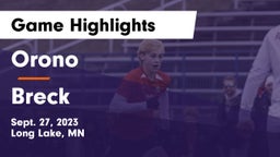 Orono  vs Breck Game Highlights - Sept. 27, 2023