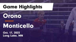 Orono  vs Monticello  Game Highlights - Oct. 17, 2023