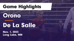 Orono  vs De La Salle Game Highlights - Nov. 1, 2023