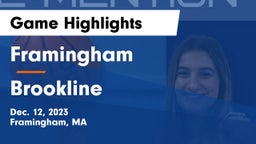 Framingham  vs Brookline  Game Highlights - Dec. 12, 2023