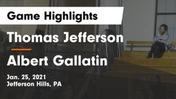 Thomas Jefferson  vs Albert Gallatin Game Highlights - Jan. 25, 2021