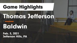 Thomas Jefferson  vs Baldwin  Game Highlights - Feb. 3, 2021