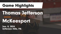 Thomas Jefferson  vs McKeesport  Game Highlights - Jan. 8, 2024
