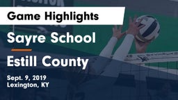 Sayre School vs Estill County Game Highlights - Sept. 9, 2019
