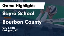 Sayre School vs Bourbon County  Game Highlights - Oct. 1, 2019