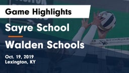 Sayre School vs Walden Schools Game Highlights - Oct. 19, 2019