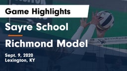 Sayre School vs Richmond Model Game Highlights - Sept. 9, 2020
