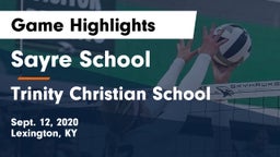 Sayre School vs Trinity Christian School Game Highlights - Sept. 12, 2020