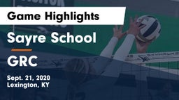 Sayre School vs GRC Game Highlights - Sept. 21, 2020
