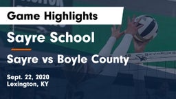 Sayre School vs Sayre vs Boyle County Game Highlights - Sept. 22, 2020