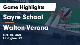 Sayre School vs Walton-Verona  Game Highlights - Oct. 18, 2020