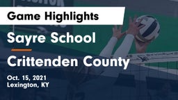 Sayre School vs Crittenden County Game Highlights - Oct. 15, 2021