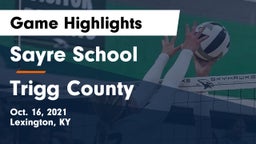 Sayre School vs Trigg County Game Highlights - Oct. 16, 2021