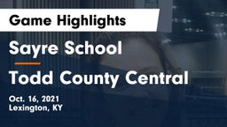 Sayre School vs Todd County Central  Game Highlights - Oct. 16, 2021