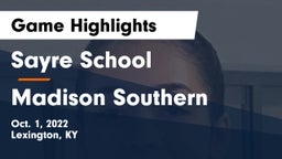 Sayre School vs Madison Southern Game Highlights - Oct. 1, 2022