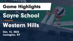Sayre School vs Western Hills  Game Highlights - Oct. 13, 2022