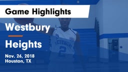 Westbury  vs Heights  Game Highlights - Nov. 26, 2018