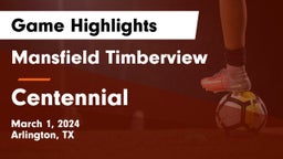 Mansfield Timberview  vs Centennial  Game Highlights - March 1, 2024