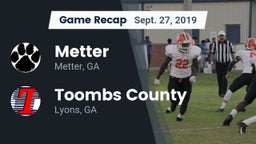 Recap: Metter  vs. Toombs County  2019