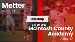 Matchup: Metter  vs. McIntosh County Academy  2020