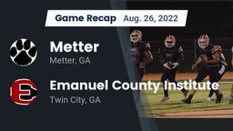 Recap: Metter  vs. Emanuel County Institute  2022
