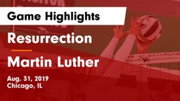 Resurrection  vs Martin Luther Game Highlights - Aug. 31, 2019