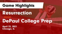 Resurrection  vs DePaul College Prep  Game Highlights - April 22, 2021