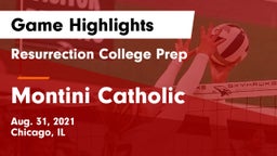 Resurrection College Prep  vs Montini Catholic  Game Highlights - Aug. 31, 2021