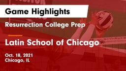 Resurrection College Prep  vs Latin School of Chicago Game Highlights - Oct. 18, 2021