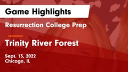 Resurrection College Prep  vs Trinity  River Forest Game Highlights - Sept. 13, 2022