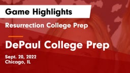 Resurrection College Prep  vs DePaul College Prep  Game Highlights - Sept. 20, 2022