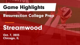 Resurrection College Prep  vs Streamwood  Game Highlights - Oct. 7, 2023