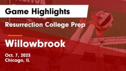 Resurrection College Prep  vs Willowbrook  Game Highlights - Oct. 7, 2023