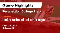 Resurrection College Prep  vs latin school of chicago Game Highlights - Sept. 28, 2023
