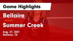 Bellaire  vs Summer Creek  Game Highlights - Aug. 27, 2021