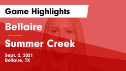 Bellaire  vs Summer Creek  Game Highlights - Sept. 2, 2021