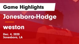 Jonesboro-Hodge  vs weston Game Highlights - Dec. 4, 2020