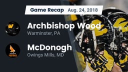 Recap: Archbishop Wood  vs. McDonogh  2018