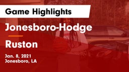 Jonesboro-Hodge  vs Ruston  Game Highlights - Jan. 8, 2021