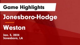 Jonesboro-Hodge  vs Weston  Game Highlights - Jan. 5, 2024