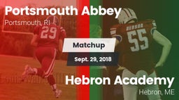 Matchup: Portsmouth Abbey vs. Hebron Academy  2018