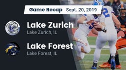 Recap: Lake Zurich  vs. Lake Forest  2019