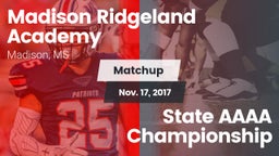 Matchup: Madison Ridgeland vs. State AAAA Championship 2017