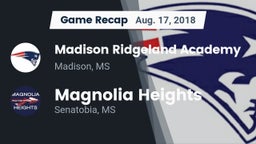 Recap: Madison Ridgeland Academy vs. Magnolia Heights  2018