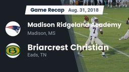 Recap: Madison Ridgeland Academy vs. Briarcrest Christian  2018